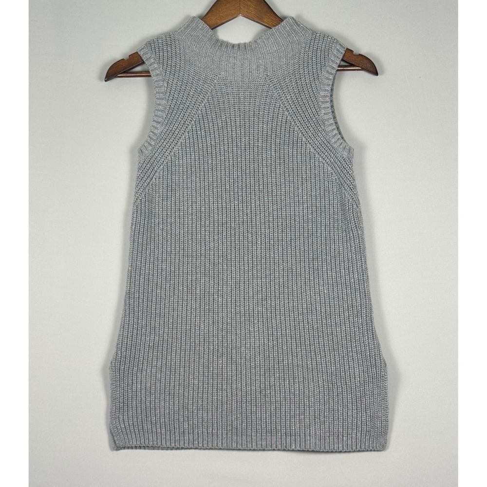 Eight Eight Eight Sweater Vest Women Small Grey NWOT Ribbed Mock Neck Cotton